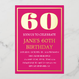 Modern 60:e födelsedagstidskod Magenta Gold Foil Q