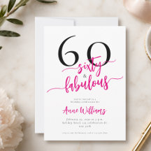 Modern 60 och fantastisk rosa 60-årsfest