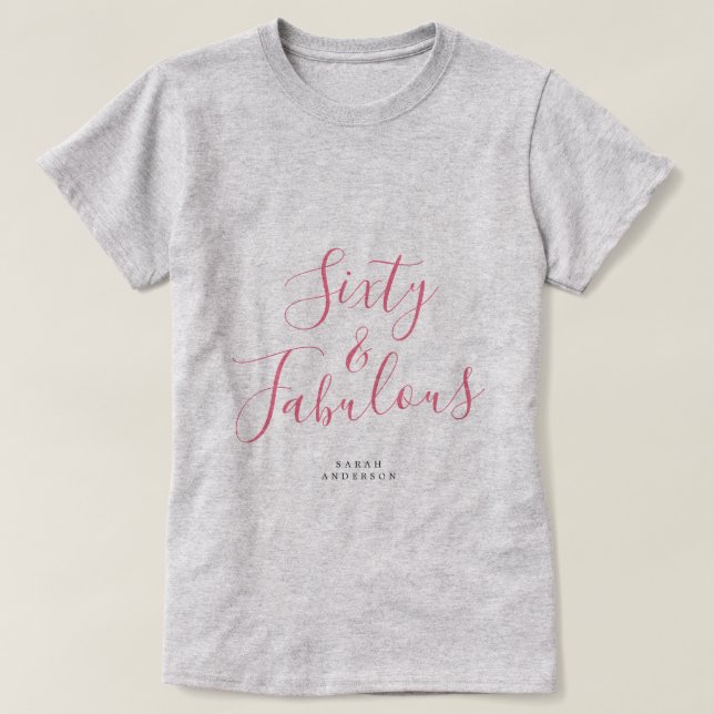 Modern 60 snyggt anpassat namn 60:e födelsedagsgåv t shirt (Design framsida)