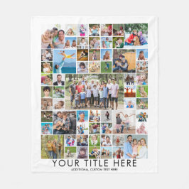 Modern 61 Photo Collage Anpassningsbar Title Färg  Fleecefilt