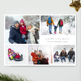 modern 6 multi-Photo Collage god jul Julkort