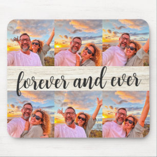 Modern 6 Photo Collage Anpassningsbar Monogram Musmatta