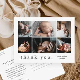 Modern 6 Photo Collage Baby Tack Vykort
