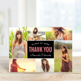 Modern 6 Photo Collage Studenten Tack Kort