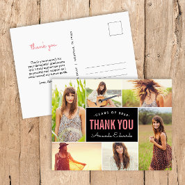 Modern 6 Photo Collage Studenten Tack Vykort