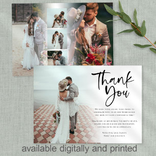 Modern 6 Photo Newlyweds-skript Bröllop Tack Kort