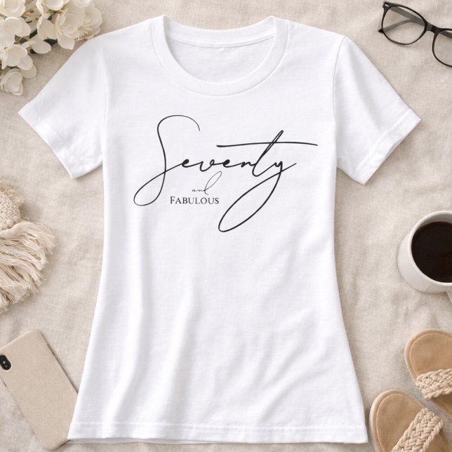 Modern 70 and Fabulous 70th Birthday Party  T Shirt (Skapare uppladdad)