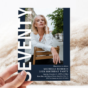 Modern 70:e Födelsedagsfesten av 70-årsjubileet-fo Inbjudningar