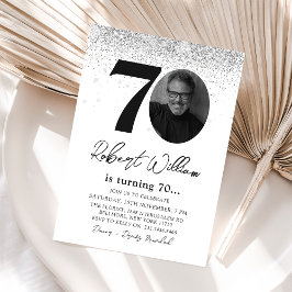Modern 70:e Födelsedagsfestens fotoinbjudan Inbjudningar