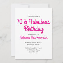 Modern 70 och fantastisk rosa 70-årsfest