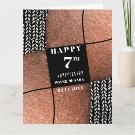 Modern 7:e Copper Wool-årsdag Kort