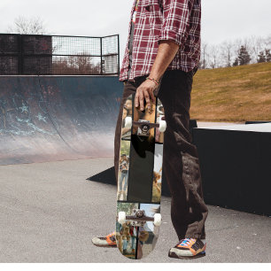 Modern 7 Foto Collage Beställnings Mini Skateboard Bräda 18,5 Cm