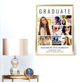 Modern 7-foto välkomsthälsning för examensfest poster