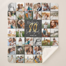 Modern 80-årsdagars multifotoskriptpresent