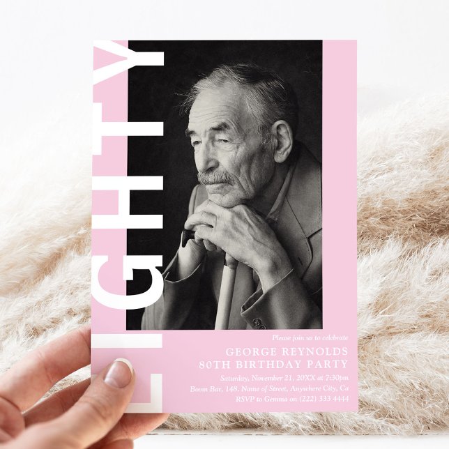 Modern 80:e Födelsedagsfesten av 80:e fotofoto Inbjudningar (Skapare uppladdad)