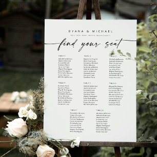 Modern 8 Bord Hitta ditt sittplatsschema Poster