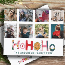 Modern 8 Foto Ho Ho Ho Julkort