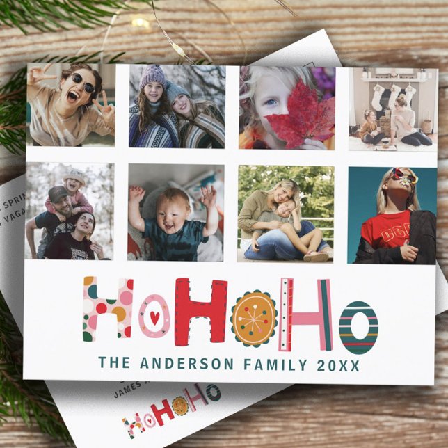 Modern 8 Foto Ho Ho Ho Julkort  Vykort (Skapare uppladdad)