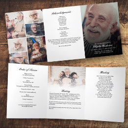 Modern 8-foto-trifold Funeral Program