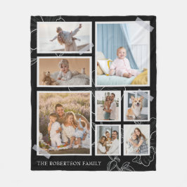 Modern 8-fotokollage Family Fleece Blanket