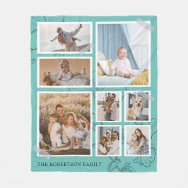 Modern 8-fotokollage Family Fleece Blanket
