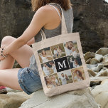 Modern 8-fotokollage-Personlig Tygkasse<br><div class="desc">Skapa egen fotokollage Tote Bag. Utformningen har 8 trendig intill kvadratiskt bilder efter eget val och en första början. 'Anpassa ytterligare'. PHOTO TIP: Skörd och Centrera bilder för att ladda upp för bästa resultat.</div>