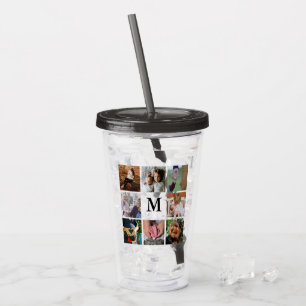 Modern 8 Monogram för fotoCollage Take Away Mugg