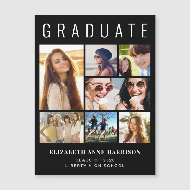 Modern 8 Photo Black Studenten-varning (Framsida)