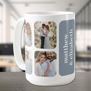 Modern 8 Photo Bröllop Kaffemugg