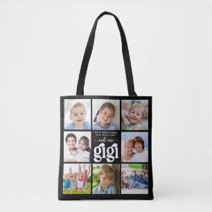 Modern 8 Photo Collage Namn Kalla mig Gigi Tygkasse