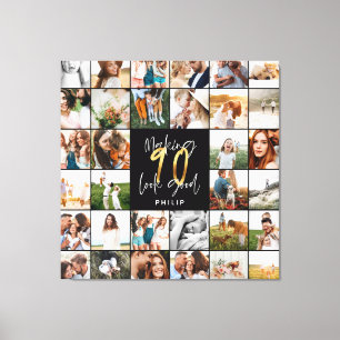 Modern 90:e multifoto-skriptgåva för flera foto canvastryck