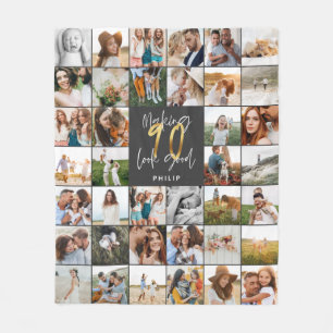 Modern 90:e multifoto-skriptgåva för flera foto  fleecefilt