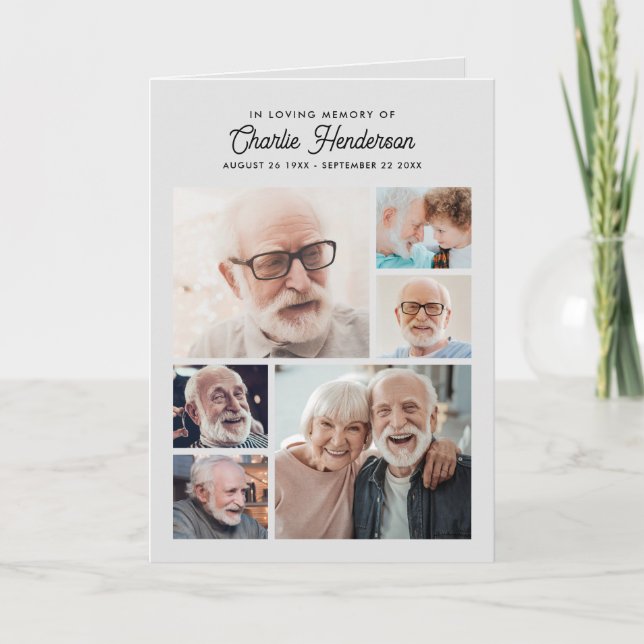 Modern 9-Fotografers Vikbar Begravning/Firande Av  Program (Framsida)