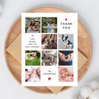 Modern 9 Photo Collage Nyfödd bebis Family Tack