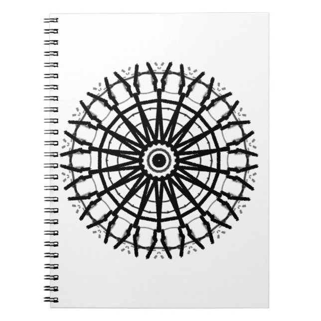 MODERN _A kaleidoscope RO CIRCLE _FÄRG _BLACK Anteckningsbok (Framsidan)