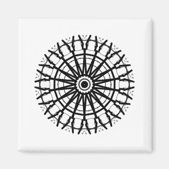 MODERN _A kaleidoscope RO CIRCLE _FÄRG _BLACK Magnet (Framsidan)