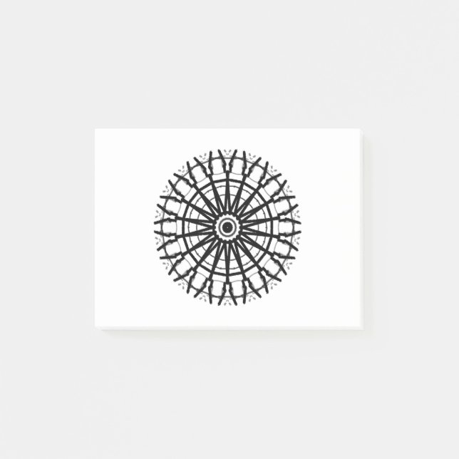 MODERN _A kaleidoscope RO CIRCLE _FÄRG _BLACK Post-it Block (Framsida)