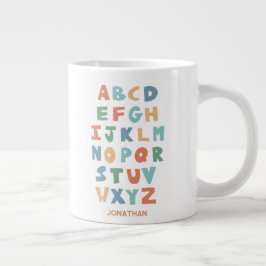 Modern ABC Alphabet Personlig Classroom Brev Jumbo Mugg