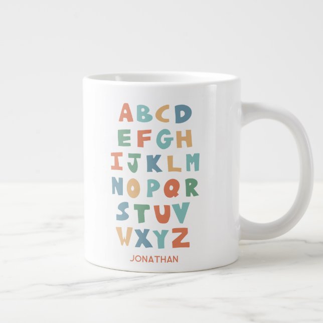 Modern ABC Alphabet Personlig Classroom Brev Jumbo Mugg (Höger)