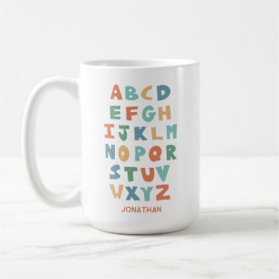 Modern ABC Alphabet Personlig Classroom Brev Kaffemugg