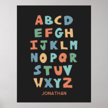 Modern ABC Alphabet Personlig Classroom Poster