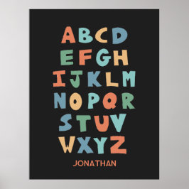 Modern ABC Alphabet Personlig Classroom Poster