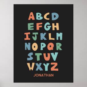 Modern ABC Alphabet Personlig Classroom Poster