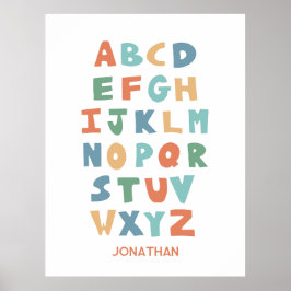 Modern ABC Alphabet Personlig Classroom Poster