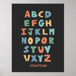 Modern ABC Alphabet Personlig Classroom Poster