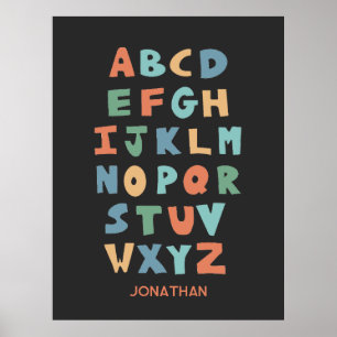 Modern ABC Alphabet Personlig Classroom Poster
