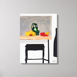 Modern Abstact Bord och Stool med stillastående li Canvastryck