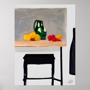 Modern Abstact Bord och Stool med stillastående li Poster