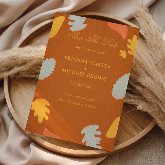 Modern Abstract Autumn Warm Elegant Spara Datumet (Skapare uppladdad)
