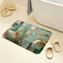 Modern Abstract Bauhaus Green Gold Pattern